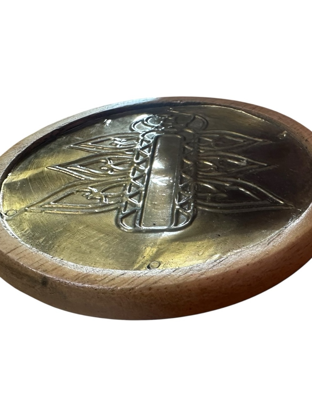 Cravings by Chrissy Teigen Wood Gold Metal Coasters Set of 8 Round Boho 4.25” - Picture 10 of 10